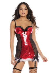 Coquette - 3568 - Chemise - Red/Black - Stag Shop