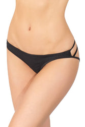 Coquette - 3683 - Crotchless Panty - Black/Red - Stag Shop
