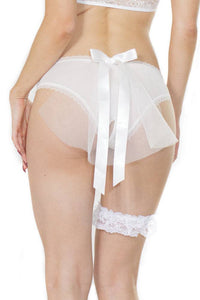 Thumbnail for Coquette - 373 - Bridal Crotchless Panty - White - Stag Shop