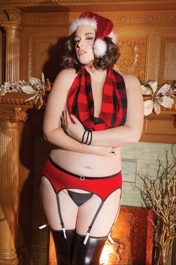 Coquette - 3795X - Garter Belt - Red/Black - OS/XL - Stag Shop