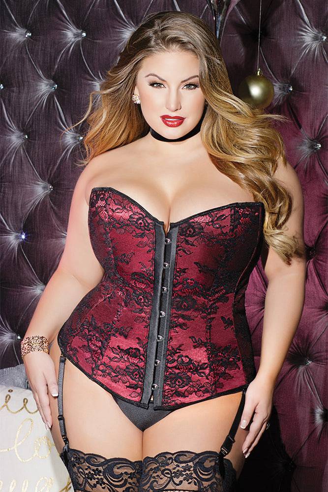 Coquette - 3812 - Corset - Merlot/Black - Stag Shop