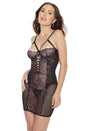 Coquette - 3839 - Chemise - Black/Lilac - Stag Shop