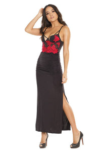 Thumbnail for Coquette - 3870 - Embroidered Gown - Black/Red - Stag Shop