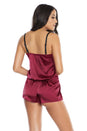 Coquette - 3872 - Satin Romper - Merlot/Black - OS - Stag Shop