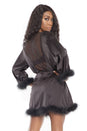 Coquette - 3875 - Satin Robe - Black - OS - Stag Shop