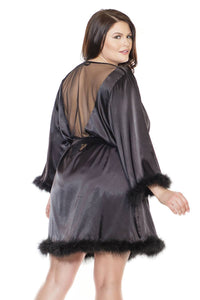 Thumbnail for Coquette - 3875X - Satin Robe - Black - OSXL - Stag Shop