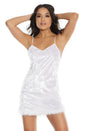 Coquette - 3879 - Velvet Mini Dress - White - OS - Stag Shop