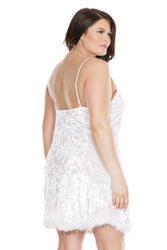 Coquette - 3879X - Velvet Mini Dress - White - OSXL - Stag Shop