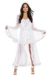 Coquette - 3880 - Full Length Robe - White - OS - Stag Shop
