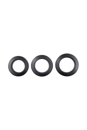 Adam & Eve - Adam's 3 Piece Penis Ring Set - Black - Stag Shop