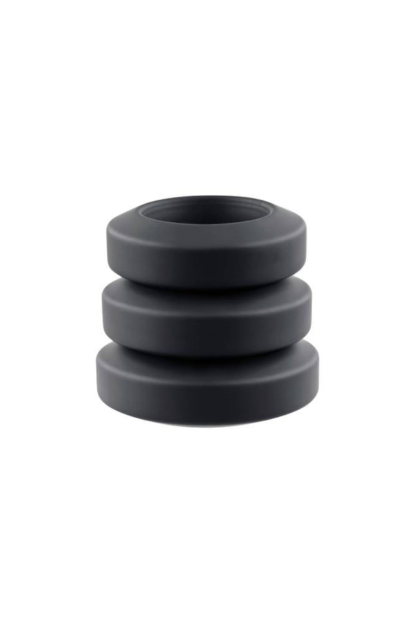 Adam & Eve - Adam's 3 Piece Penis Ring Set - Black - Stag Shop