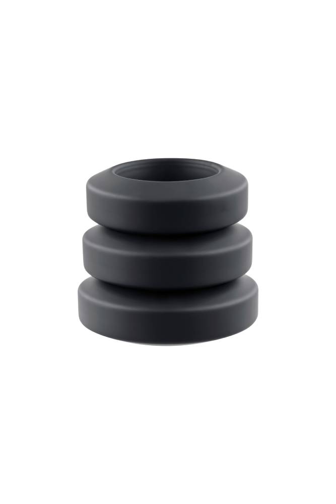 Adam & Eve - Adam's 3 Piece Penis Ring Set - Black - Stag Shop