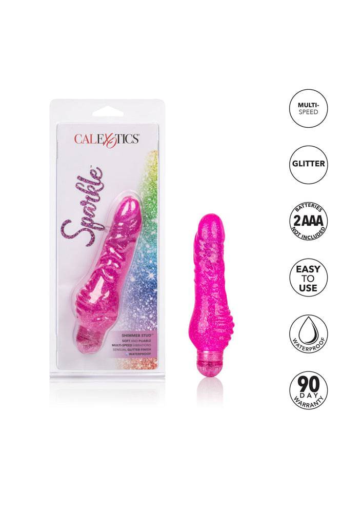 Cal Exotics - Sparkle - Shimmer Stud Realistic Vibrator - Pink - Stag Shop