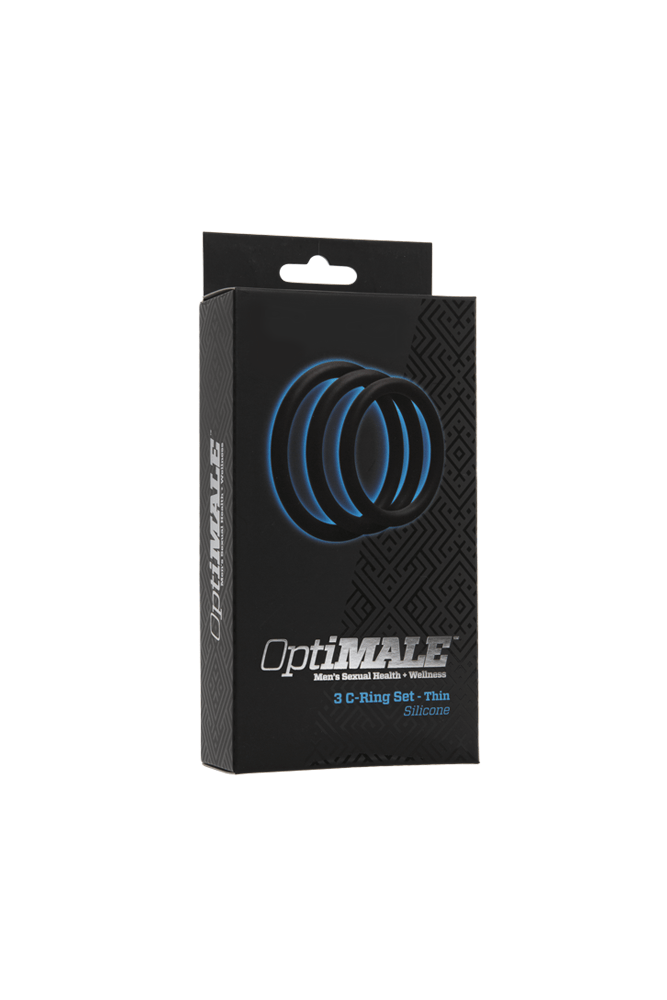 Doc Johnson - Optimale - C-Ring Set - Thin - Black - Stag Shop