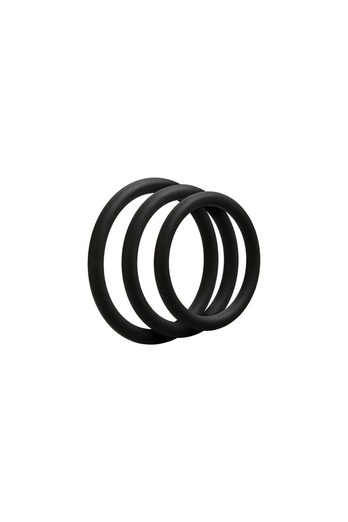 Doc Johnson - Optimale - C-Ring Set - Thin - Black - Stag Shop