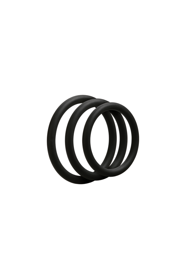 Doc Johnson - Optimale - C-Ring Set - Thin - Black - Stag Shop