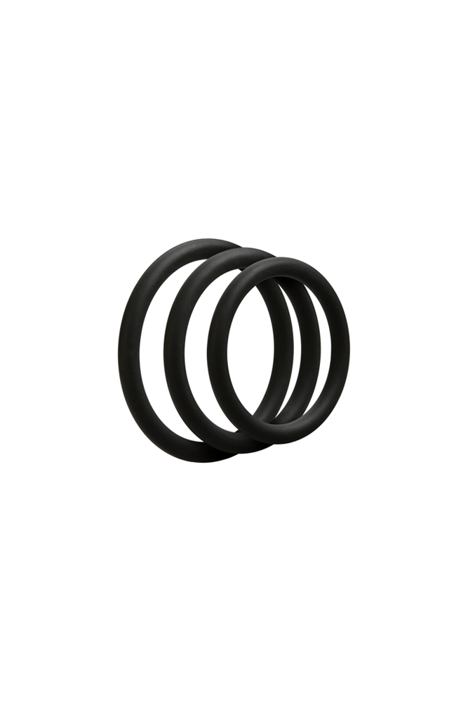 Doc Johnson - Optimale - C-Ring Set - Thin - Black - Stag Shop