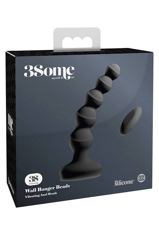 Pipedream - 3Some - Wall Banger Beads Anal Beads - Black - Stag Shop