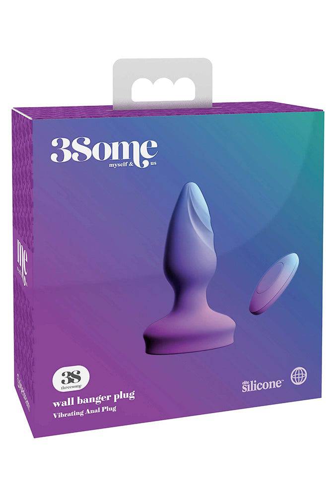 Pipedream - 3Some - Wall Banger Butt Plug - Purple - Stag Shop