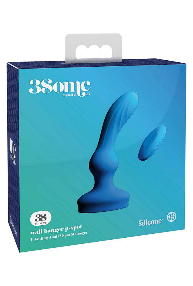 Pipedream - 3Some - Wall Banger P-Spot Butt Plug - Blue - Stag Shop