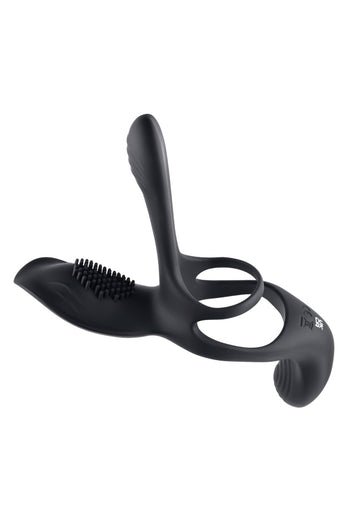 Playboy - The 3 Way Vibrating Cock Ring with Remote Control - Black - Stag Shop