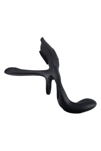 Playboy - The 3 Way Vibrating Cock Ring with Remote Control - Black - Stag Shop