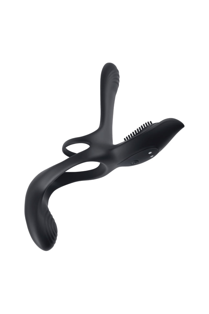 Playboy - The 3 Way Vibrating Cock Ring with Remote Control - Black - Stag Shop