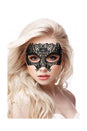 Ouch by Shots Toys - Princess Lace Mask - Black - Stag Shop