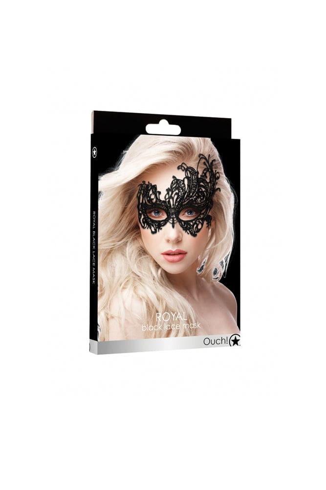 Ouch by Shots Toys - Royal Lace Mask - Black - Stag Shop