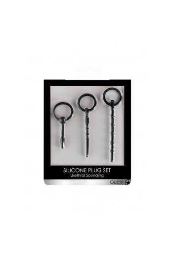 Ouch by Shots Toys - Urethral Sounding Plug Set - Black - Stag Shop