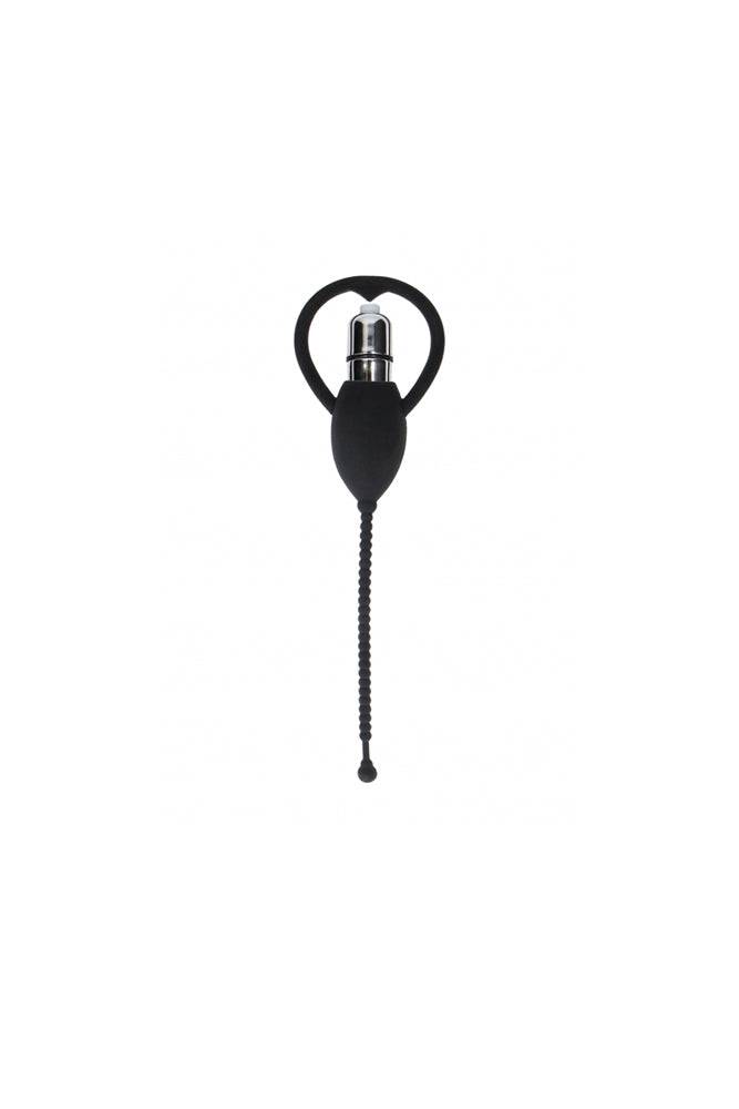 Ouch by Shots Toys - Urethral Sounding Vibrating Bullet Plug - Black - Stag Shop