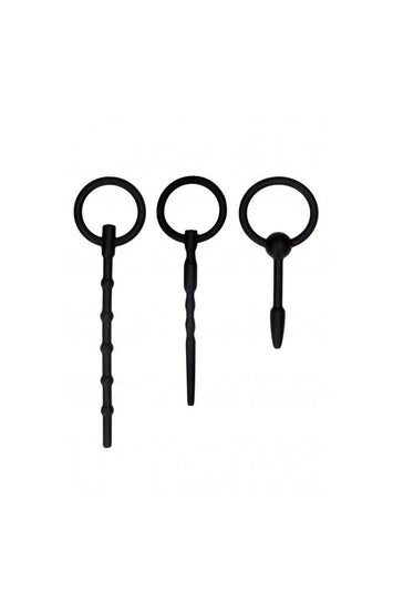 Ouch by Shots Toys - Urethral Sounding Plug Set - Black - Stag Shop