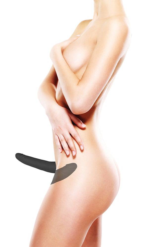 Ouch by Shots - Double Adjustable Silicone Strap-On - Black - Stag Shop