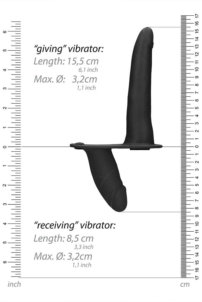 Ouch by Shots - Double Adjustable Silicone Strap-On - Black - Stag Shop