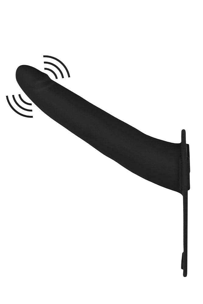 Ouch by Shots - Vibrating Adjustable Silicone Strap-On - Black - Stag Shop