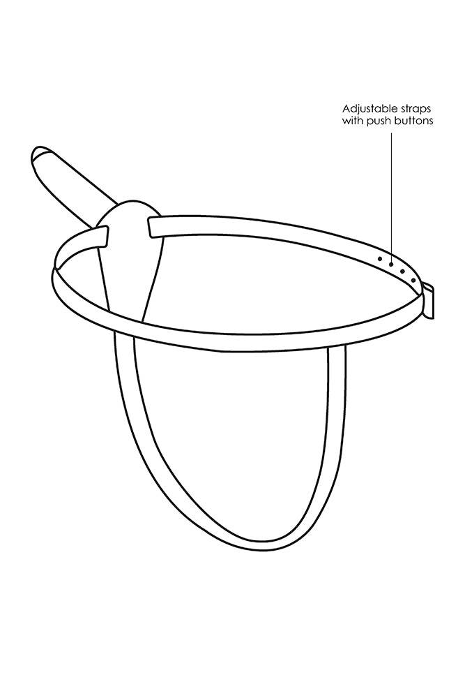 Ouch by Shots - Vibrating Adjustable Silicone Strap-On - Black - Stag Shop