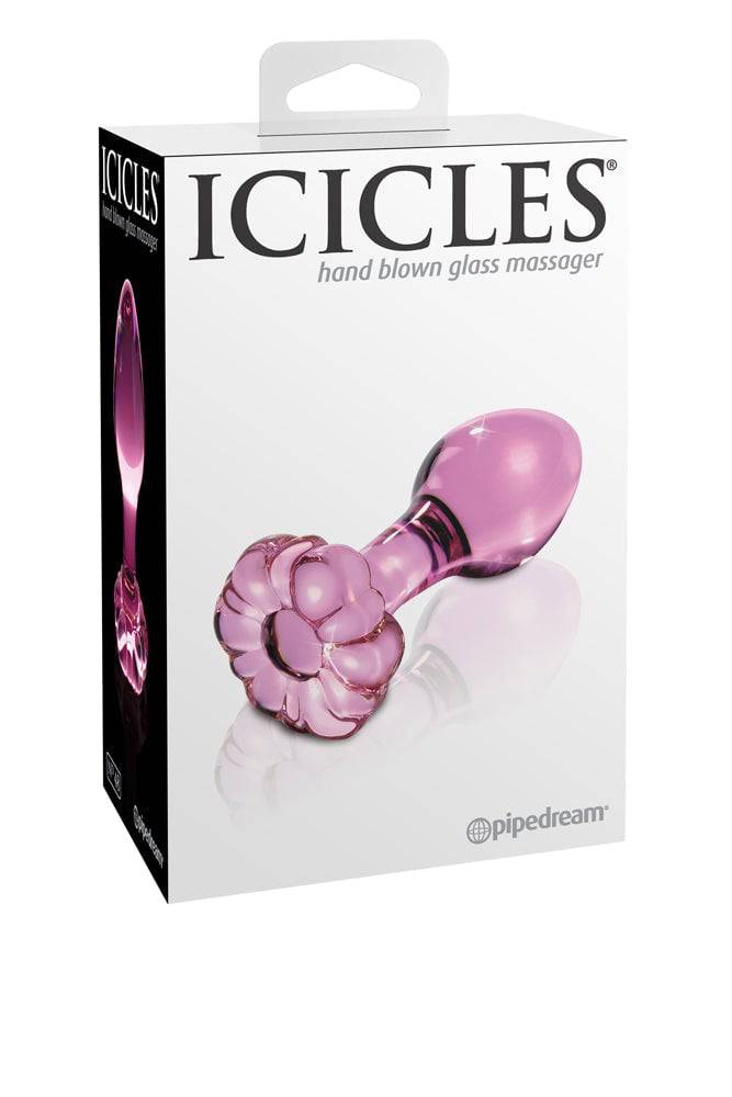 Pipedream - Icicles - No. 48 - Glass Flower Butt Plug - Pink - Stag Shop