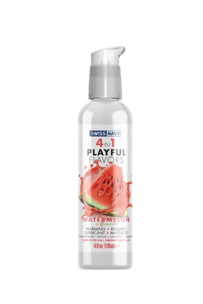 Swiss Navy - 4 in 1 Playful Flavours Flavoured Lubricant - Watermelon - 4oz - Stag Shop