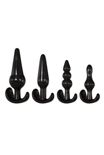 Adam & Eve - 4-Piece Anal Plug Kit - Black - Stag Shop