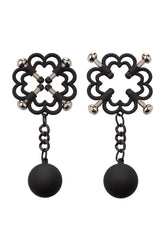 Cal Exotics - Nipple Grips - Power Grip 4-Point Weighted Nipple Press - Black/Silver - Stag Shop