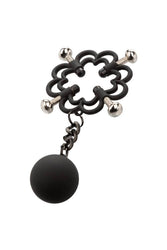 Cal Exotics - Nipple Grips - Power Grip 4-Point Weighted Nipple Press - Black/Silver - Stag Shop