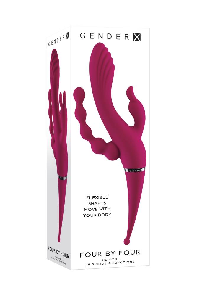 Evolved - Gender X - Four by Four Vibrator - Burgundy - Stag Shop