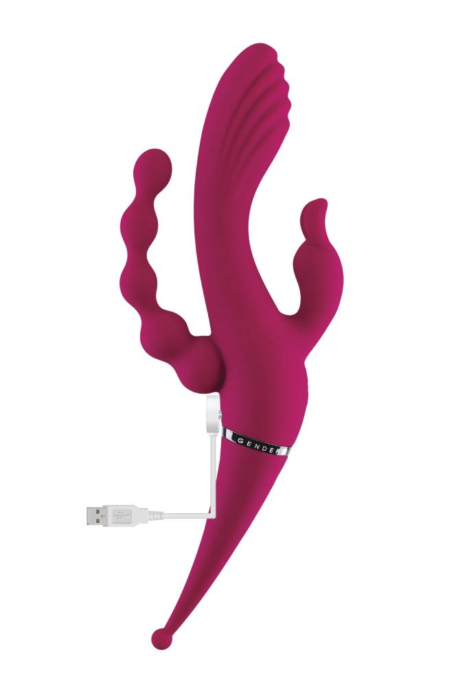 Evolved - Gender X - Four by Four Vibrator - Burgundy - Stag Shop
