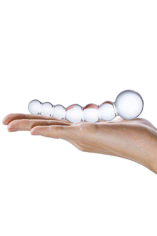 Gläs - 5-inch Curved Beaded Dildo - Clear - Stag Shop