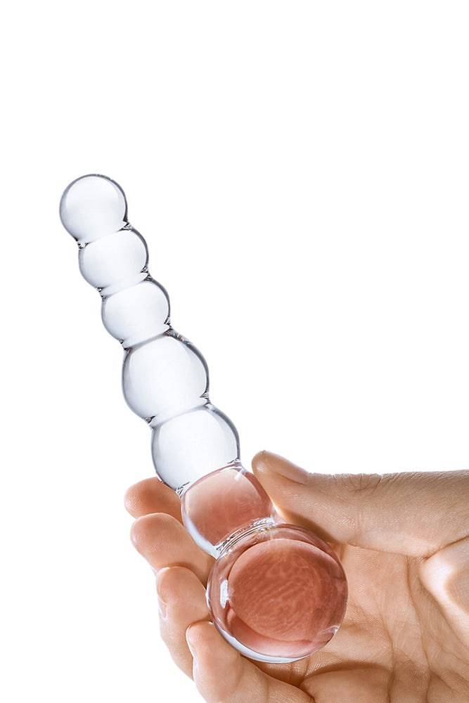Gläs - 5-inch Curved Beaded Dildo - Clear - Stag Shop