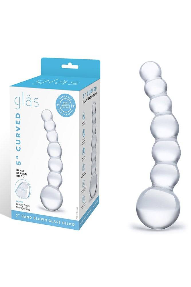 Gläs - 5-inch Curved Beaded Dildo - Clear - Stag Shop