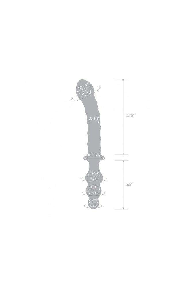 Gläs - 10" Twister Dual Ended Glass Dildo - Blue/Clear - Stag Shop
