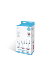 Gläs - 3 PC Heart Jewel Anal Training Kit - Clear/Pink - Stag Shop