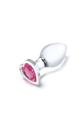 Gläs - 3 PC Heart Jewel Anal Training Kit - Clear/Pink - Stag Shop