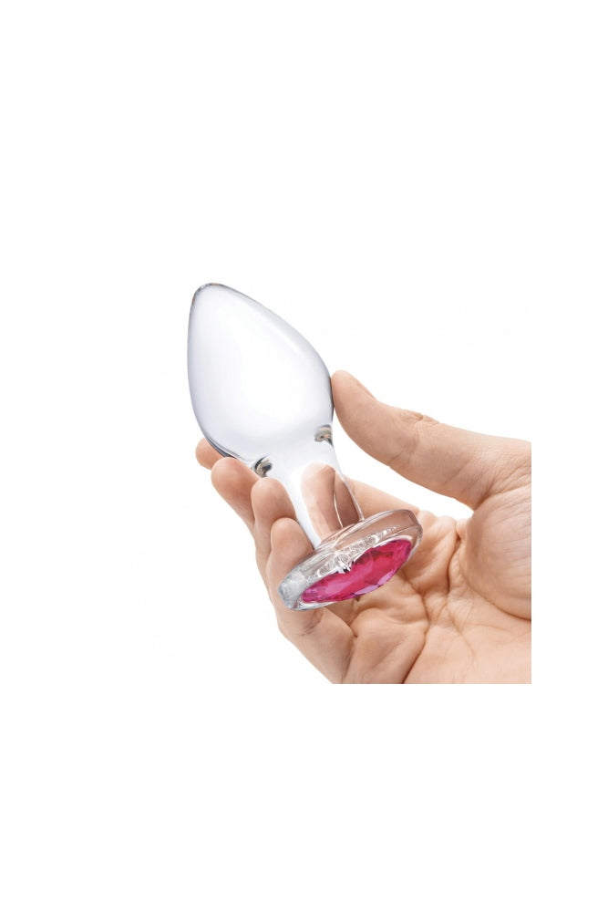 Gläs - 3 PC Heart Jewel Anal Training Kit - Clear/Pink - Stag Shop
